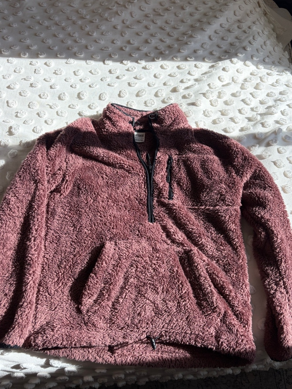 PINK Victoria's Secret Plush Quarter-Zip Pullover - Mauve